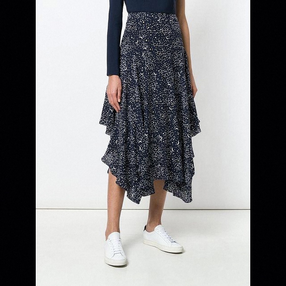 Stella McCartney Night Sky Poppy Navy Blue Skirt IT 36